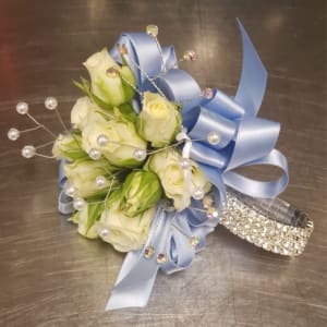 Spray Rose Corsage with Rhinestones & Pearls Flower Bouquet