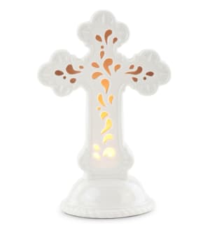 Light Up Cross Flower Bouquet