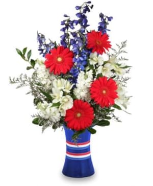 Red, White & Beautiful Flower Bouquet