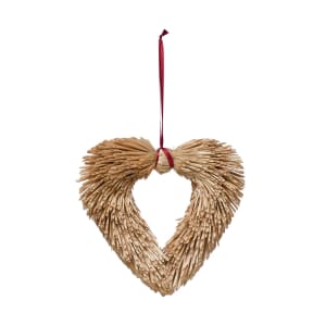 Heart Straw Wreath Flower Bouquet