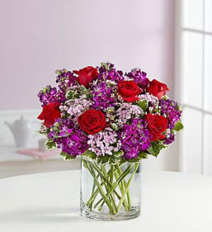 Bountiful Beauty - Red & Purple Bouquet Flower Bouquet