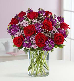 Bountiful Beauty - Red & Purple Bouquet Flower Bouquet