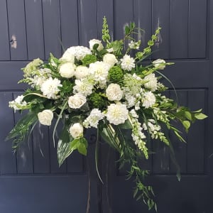 White Casket Spray Flower Bouquet