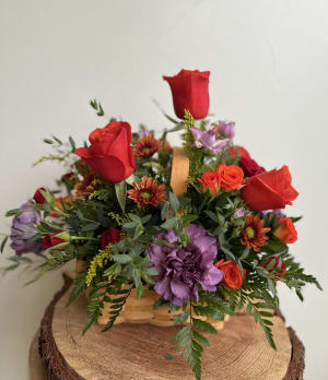 Basket Orange Flower Bouquet