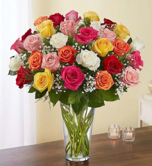 Ultimate Elegance Long Stem Assorted Roses Flower Bouquet