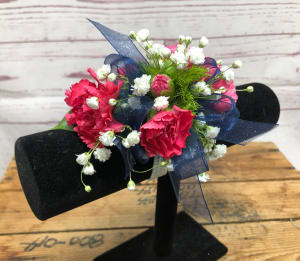 Hot Pink Mini Carnation Wristlet Corsage Flower Bouquet