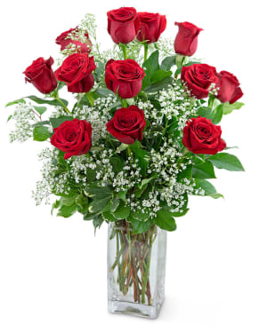 Dozen Roses in a Cloud Flower Bouquet