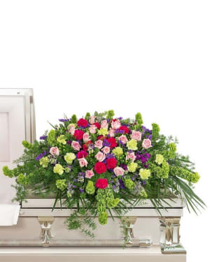 Always Remembered Casket Spray Flower Bouquet