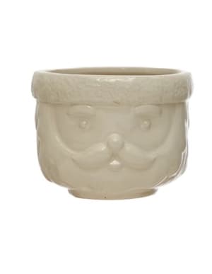 Decorative Stoneware Santa Containers Flower Bouquet