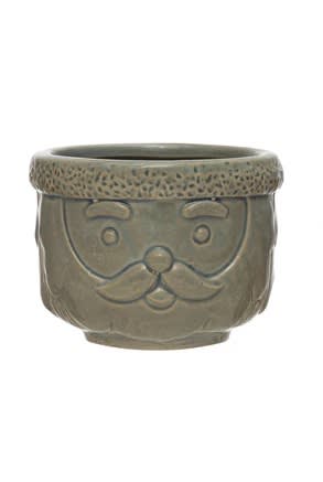 Decorative Stoneware Santa Containers Flower Bouquet