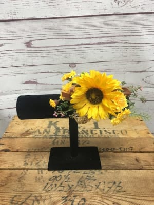 Sunflower Silk (Artificial) Floral Wrist Corsage Flower Bouquet