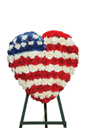 Patriotic Heart Flower Bouquet