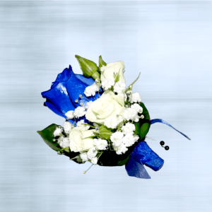 Blue & white boutonniere Flower Bouquet