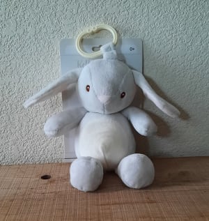 Grey Bunny Plush Rattle Flower Bouquet