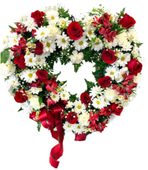 Pure Heart Wreath FW-619 *EASEL INCLUDED* Flower Bouquet