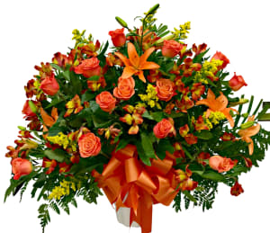 Lush Orange Basket FB-525 Flower Bouquet