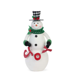 Joy Snowman Figure Flower Bouquet