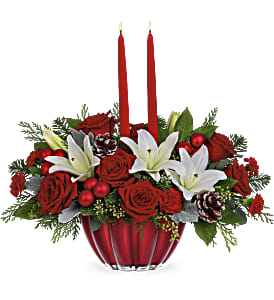 Teleflora's Joyous Christmas Centerpiece Flower Bouquet