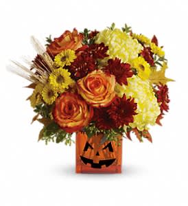 Teleflora's Halloween Glow Flower Arrangement Teleflora's Halloween Glow Flower Bouquet