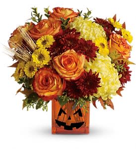 Teleflora's Halloween Glow Flower Arrangement Teleflora's Halloween Glow Flower Bouquet