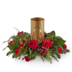 Evergreen Glow Centrepiece Flower Bouquet