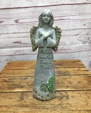 Succulent Angel Statue Flower Bouquet