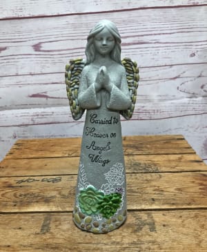 Succulent Angel Statue Flower Bouquet