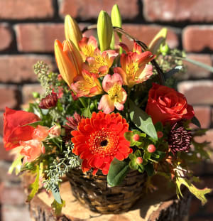 Fall Basket Flower Bouquet