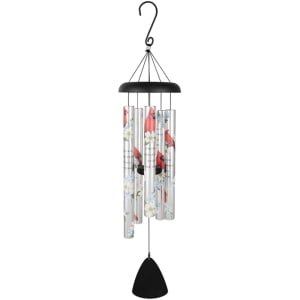 Cardinals Appear 38" Wind Chime Flower Bouquet