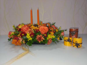 Candle Centerpiece Flower Bouquet