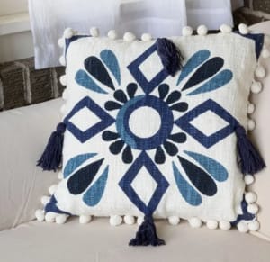 Hand Woven Zocalo Pillow Flower Bouquet