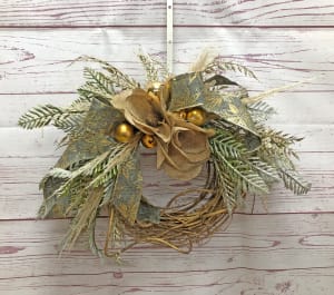 Vintage Gold Wreath Flower Bouquet