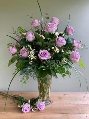 One Dozen Lavender Roses