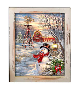 Winter Windmill - Lighted Shadow Box Flower Bouquet