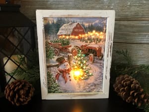 Christmas Tree Farm - Lighted Shadow Box Flower Bouquet