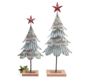 GALVANIZED TIN CHRISTMAS TREES Flower Bouquet