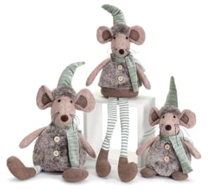 DECORATIVE BROWN AND GREEN MOUSE FAMILY Flower Bouquet