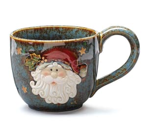 SANTA CERAMIC SOUP MUG Flower Bouquet