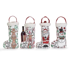 STOCKING SHAPED WINE BOTTLE BAGS Flower Bouquet