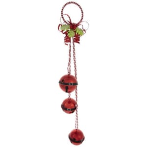 Red Jingle Bells Door Hanger Flower Bouquet