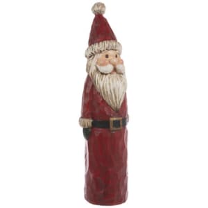 Wood Look Santa 14" Flower Bouquet