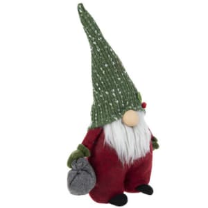 15" Red & Green Plush Gnome Flower Bouquet