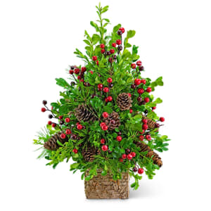 Adorned Boxwood Tree Flower Bouquet