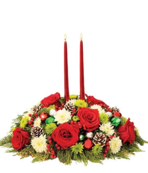 Christmas Joy Centerpiece Flower Bouquet