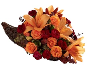 Rustic Cornucopia Flower Bouquet