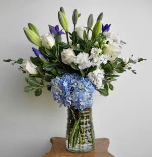 Peace in Blue Flower Bouquet