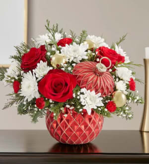 Sparkling Holiday Ornament Flower Bouquet