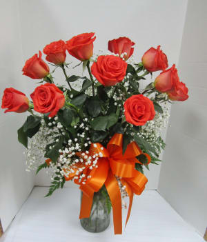 12 Orange roses Flower Bouquet