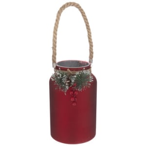 Red Mercury Glass Candle Holder Flower Bouquet