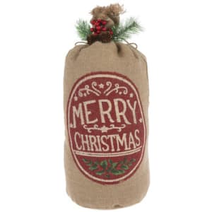 Merry Christmas Burlap Sack Flower Bouquet